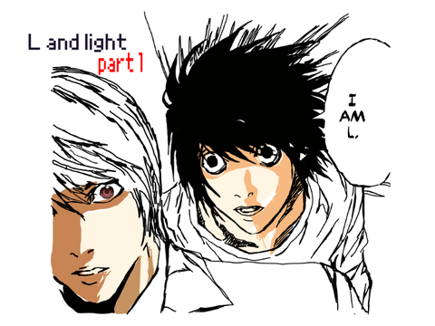 L and Light / anime / death note / drawing / part 1