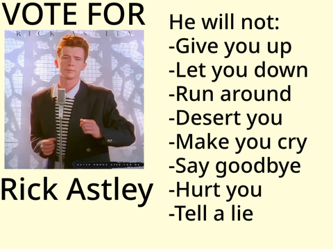 Vote for Rick Astley TODAY!