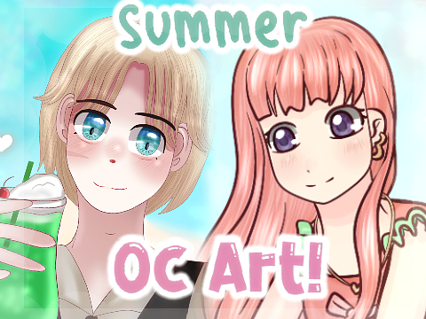 ☀︎༄ Sandcastles & Sodas // Summer OC Art! .°
