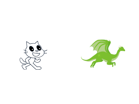 走る猫　走る竜　素材