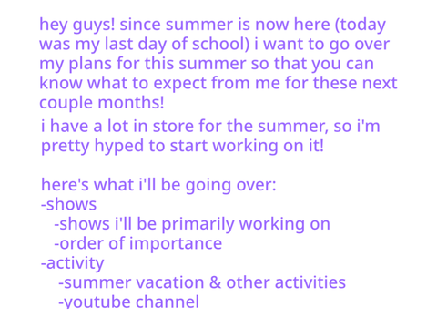 summer plans