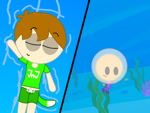 Swimming in the water... (An artwork by JnJ Enterprises) [Remix 1]