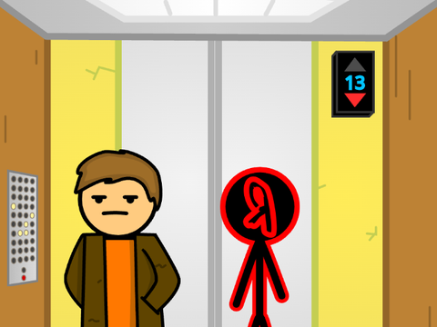 6 - Waiting in the elevator :)