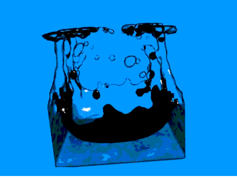 blender fluid sim, with black poison effect