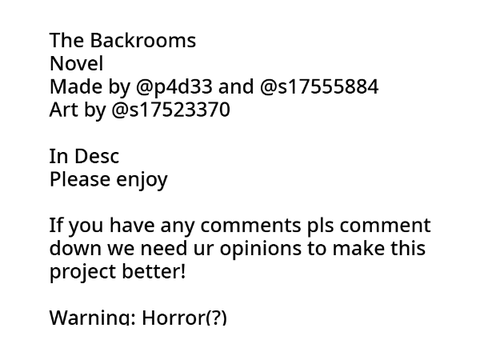 The Backrooms - Chapter One & Two