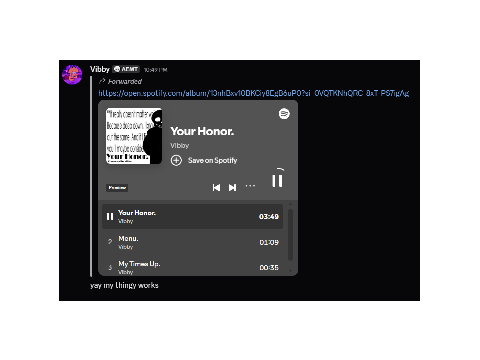 Your honor is lowk on spotify