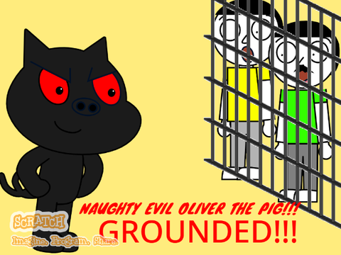 Evil Oliver the Pig gets Microsoft Sam and Mike arrested and gets grounded