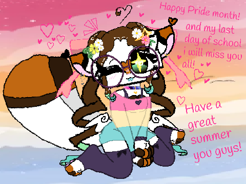 Happy pride month in my last day of school! <3