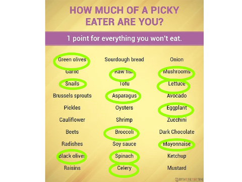 I might be a picky eater