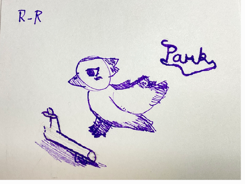 Poorly drawn Purple bird that is Park