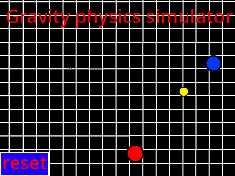 Gravity physics simulator