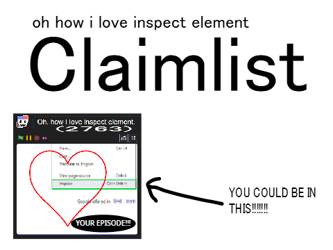 Oh how I love inspect element CLAIMLIST