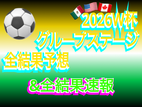 2026ワールドカップGS全結果予想
