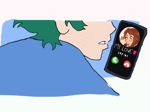 His Sleepy Voice || Uraraka X Deku