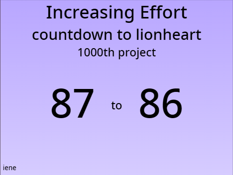 [H #6349] increasing effort countdown to lionheart 1000th project