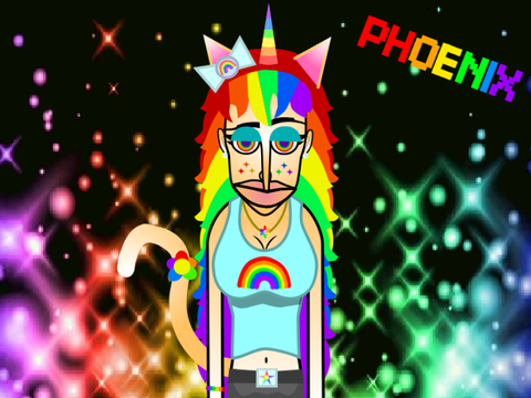 Phoenix, the Rainbow Unicorn Cat Girl! :D