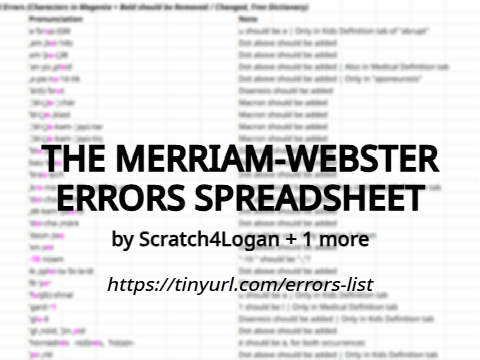 The Merriam-Webster Errors Spreadsheet