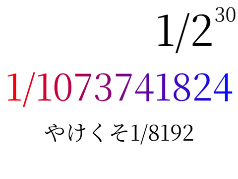 1/1073741824(1/8192パロディ)