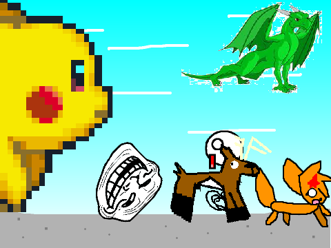 Add yourself running from a giant Pikachu! remix remix remix remix