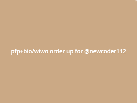 order up for @newcoder112