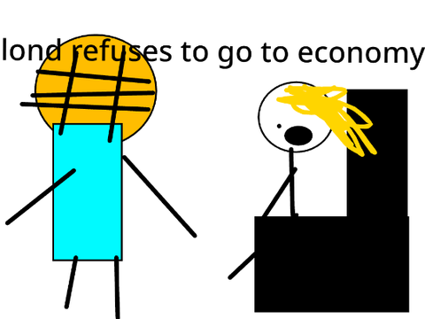 blond refuses to go back to economy