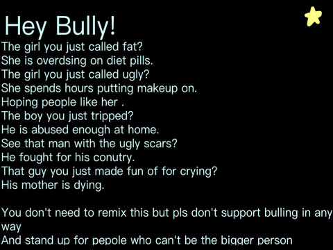Read this if you are against bullying