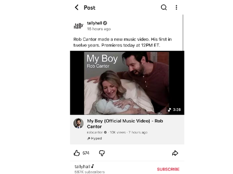 The tally hall account made a new post!!!! tycdz47/)(,.)