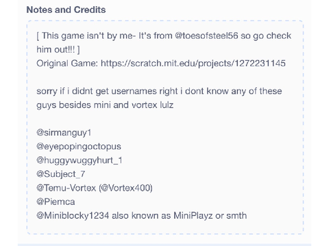 Here’s proof that I’ve already put the credits for the game toes 