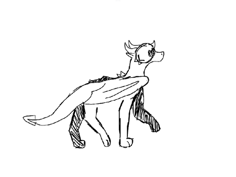 Dragon walk cycle (joyous mood)