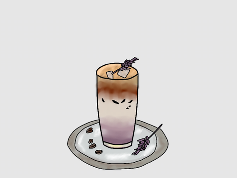 Iced lavender latte art