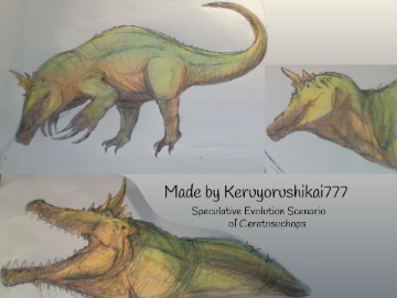 Coloured in Speculative Evolution of Ceratosuchops