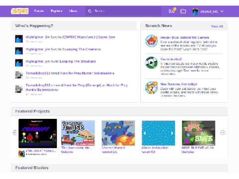 scratch homepage
