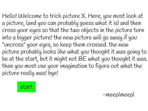 Trick picture X