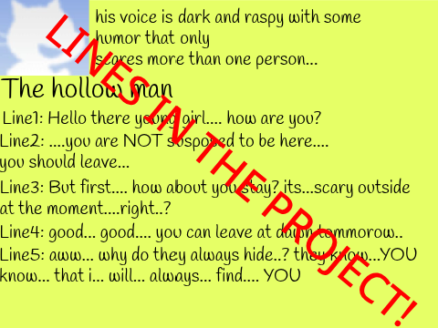Audition for The Hollow Man