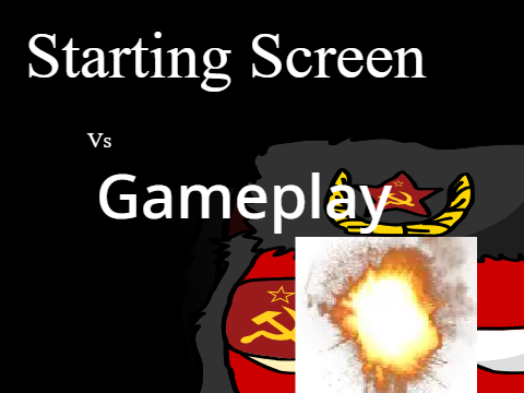 Video games start screens vs gameplay