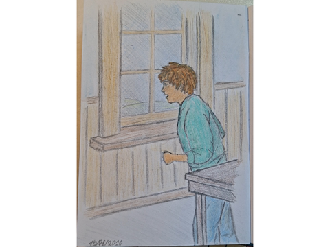 A boy in an old house