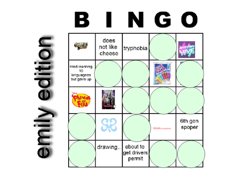koh tries emily's bingo... 