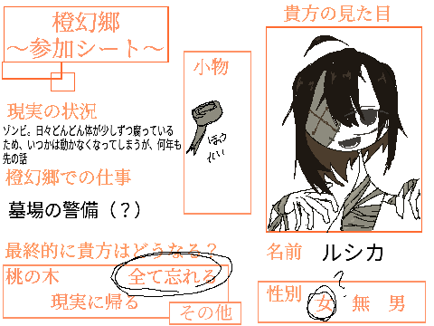 橙幻郷〜参加シート〜 