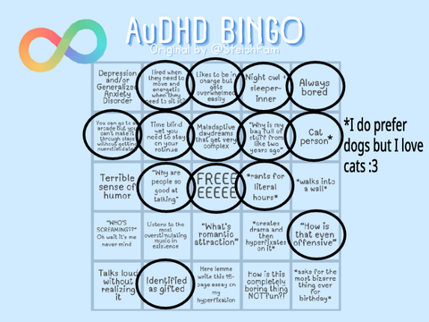 AuDHD Bingo remix