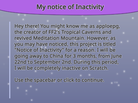 Notice of Inactivity