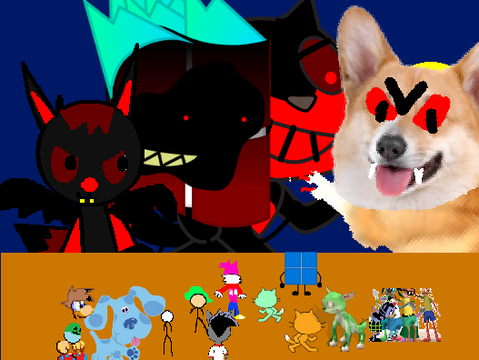 add youself in my team poyo but vs big bad cat, Virolf and Evil Corgi! remix remix