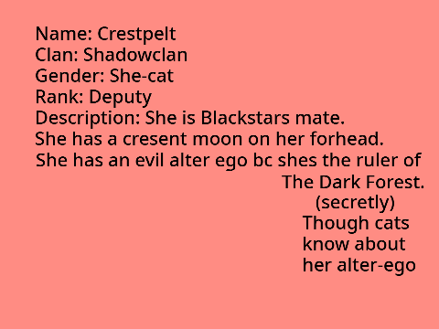 Warriors RP Form Filled