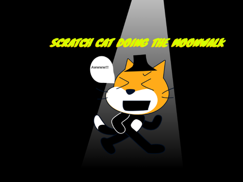 Scratch Cat doing the Moonwalk