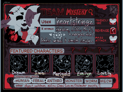 Team mystery btw || Artfight 2026