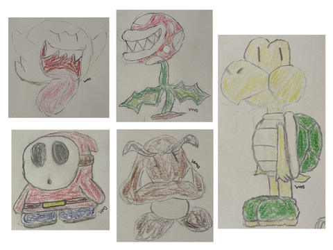 Mario enemy drawings
