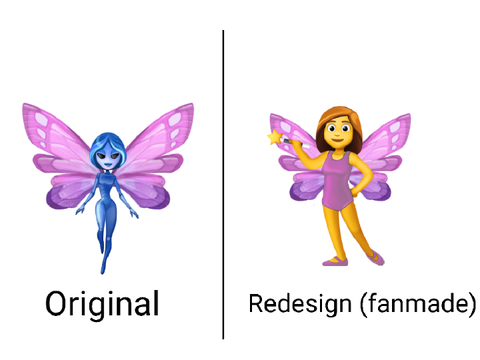 Which version of the fairy emoji in Facebook looks better?
