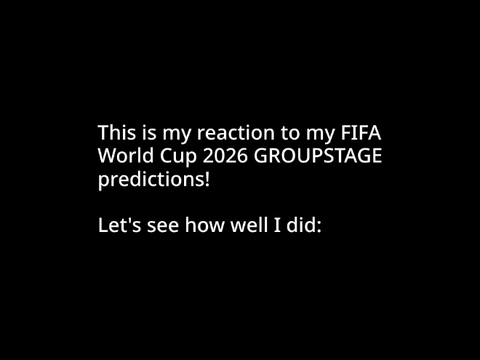 Reacting to My FWC26 Groupstage PREDICTIONS