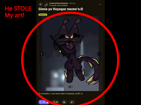 Someone just STOLE my art on Reddit?!