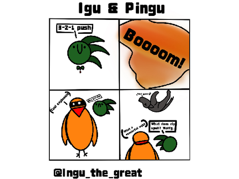 comic strip, Igu & Pingu the explosion