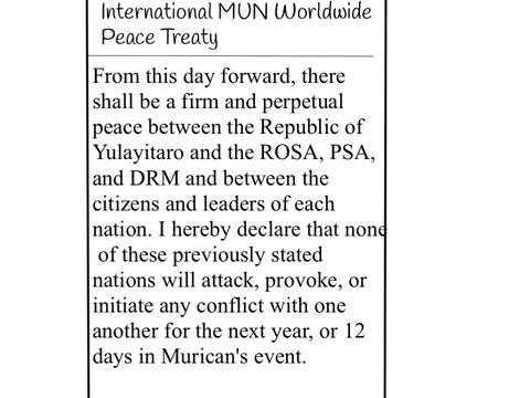 International MUN Worldwide Peace Treaty (Model UN, Muricans Event)